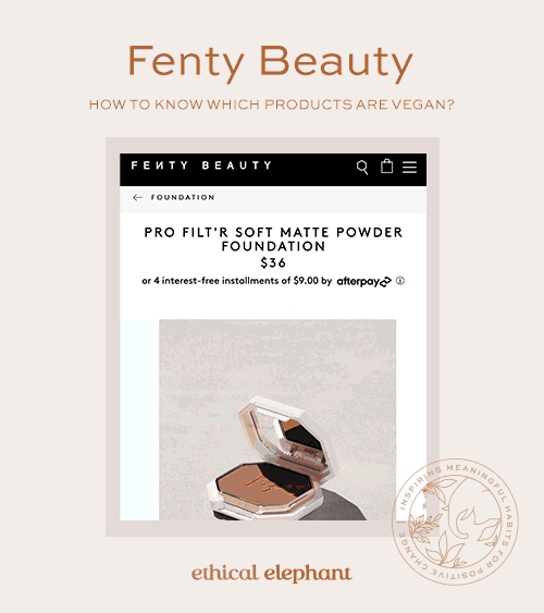 How to know which of Fenty Beauty products are vegan?