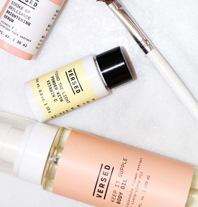 Versed 100% Vegan Skincare Products