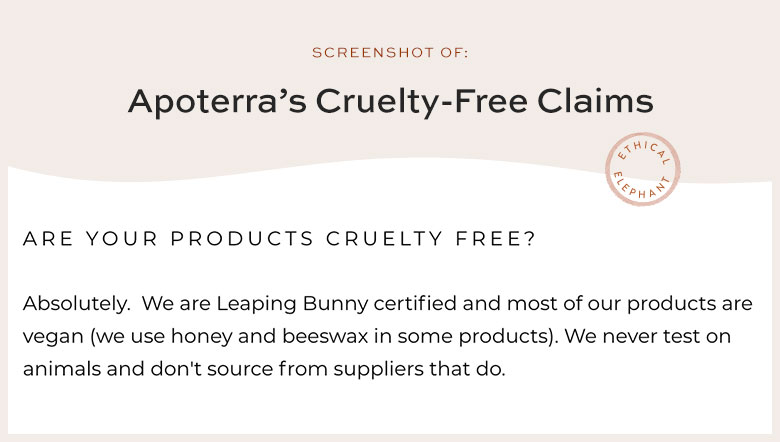 Apoterra Cruelty-Free Claims
