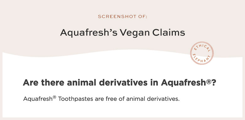 Is Aquafresh Toothpaste Vegan?