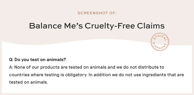 Is Balance Me Cruelty-Free?