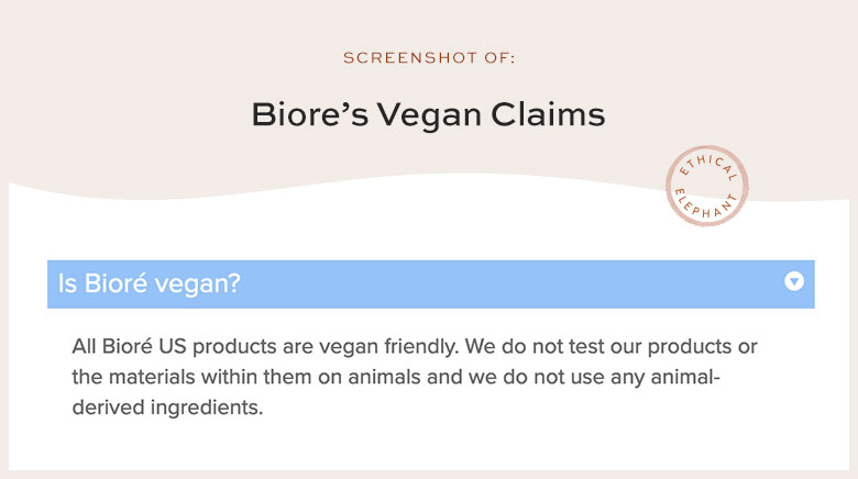 Is Biore Vegan?