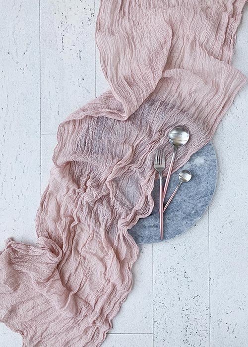 rustic hand-dyed cotton cheesecloth table runner