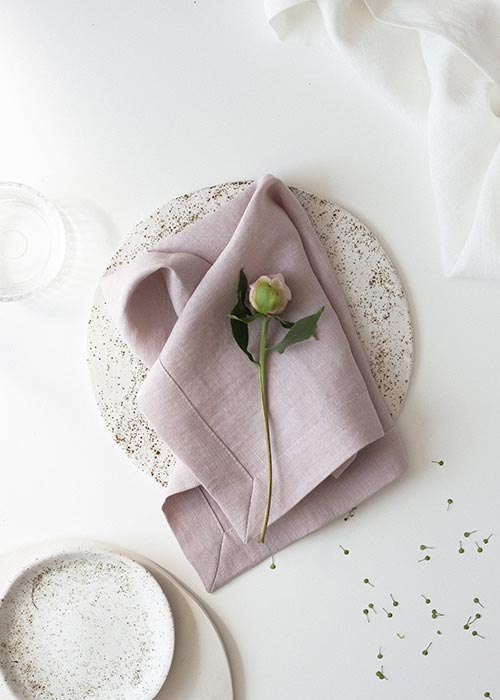 soft pastel pink linen napkins
