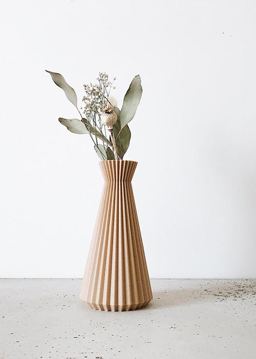 Origami wood vase