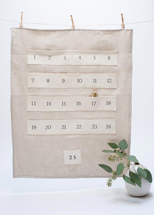 handmade linen & eco hemp advent calendar