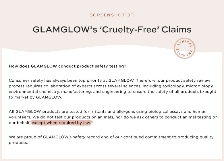 Is GLAMGLOW Cruelty-Free?