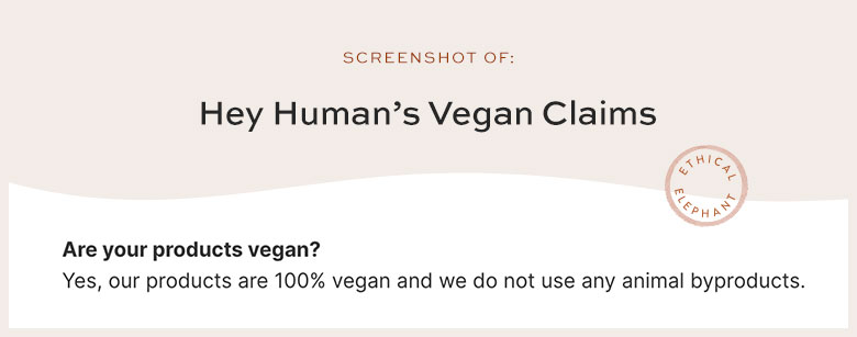 Is Hey Humans Vegan?