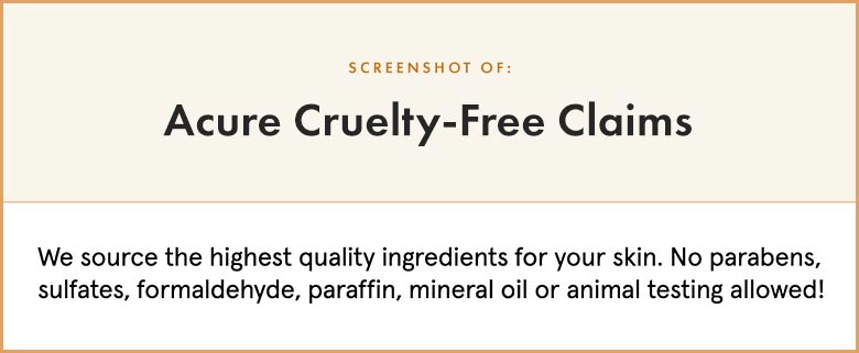 Acure Cruelty-Free Claims