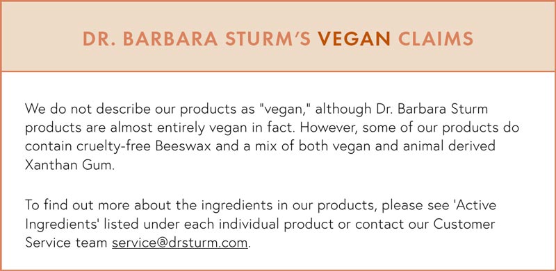 Dr. Barbara Sturm Vegan Claims