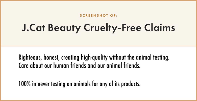 J Cat Beauty Cruelty-Free Claims