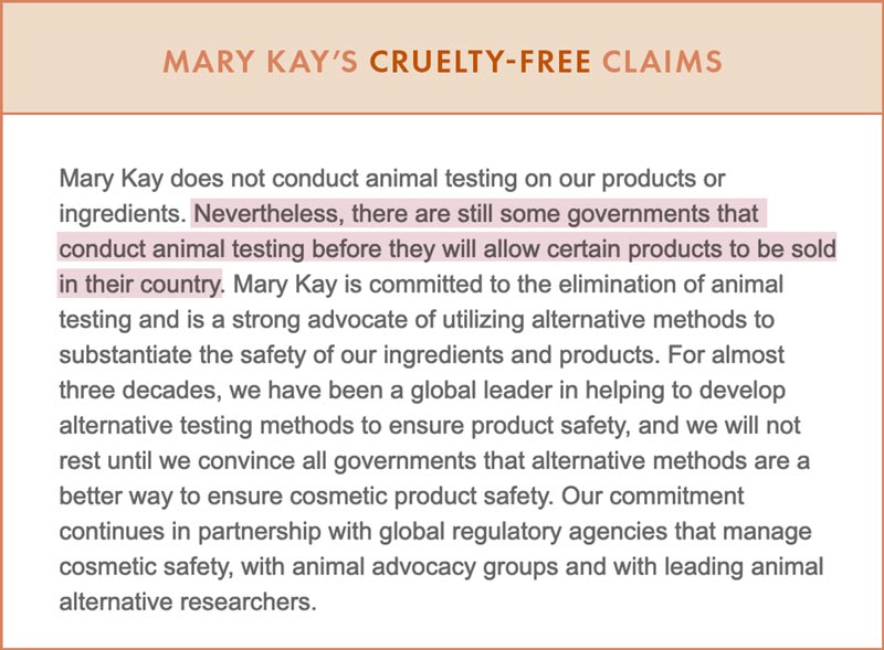 Mary Kay Cruelty-Free Claims
