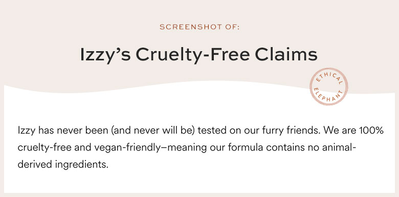 Izzy Cruelty-Free Claims
