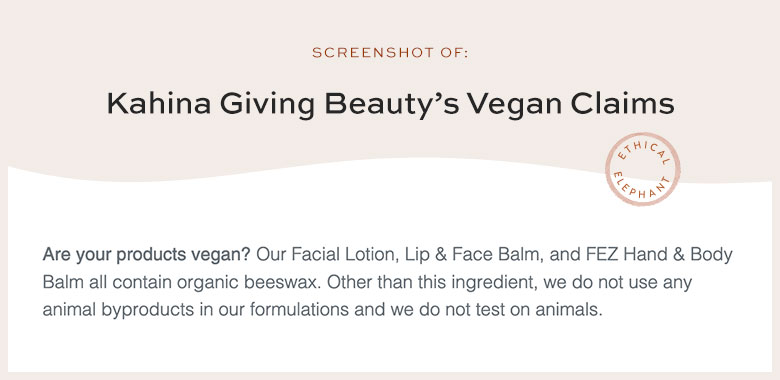 Is Kahina Giving Beauty Vegan?