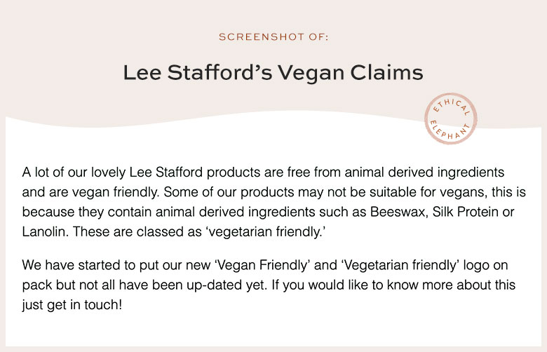 Is Lee Stafford Vegan?