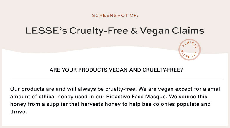 LESSE Cruelty-Free & Vegan Claims