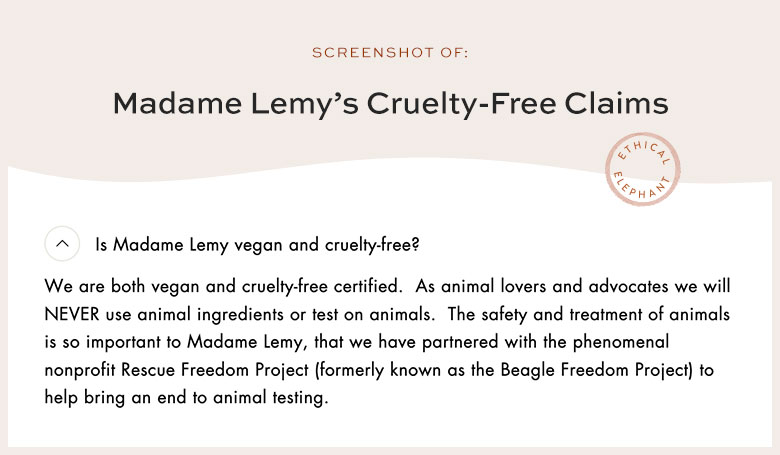 Is Madame Lemy Cruelty-Free?