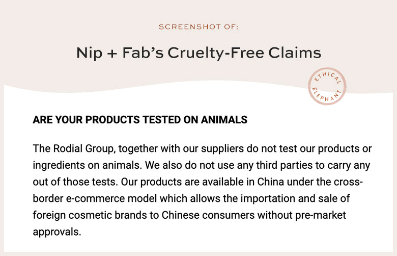 Is Nip + Fab Cruelty-Free?