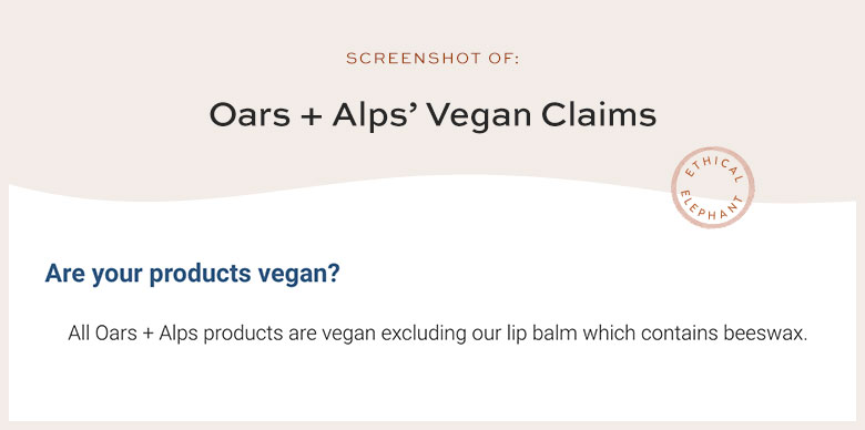 Is Oars + Alps Vegan?