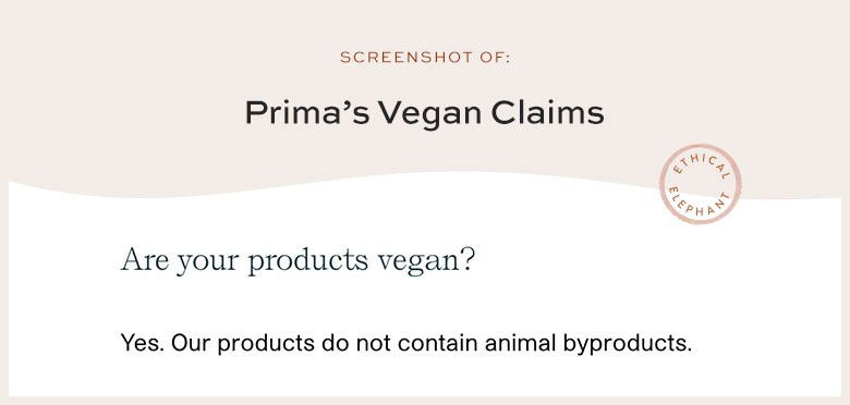 Is Prima Vegan?