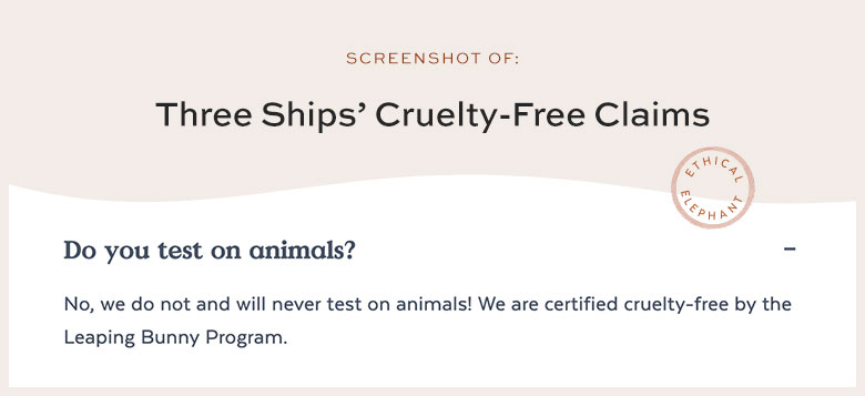 Is Three Ships Cruelty-Free?